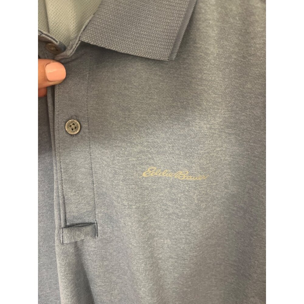 Eddie Bauer FreeDry Blue Polo Shirt Short Sleeve Lightweight Moisture-Wicking - Picture 4 of 8